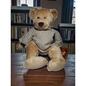 Vintage Old Friend Bear with Cable Knit Sweater 14" Gift Idea